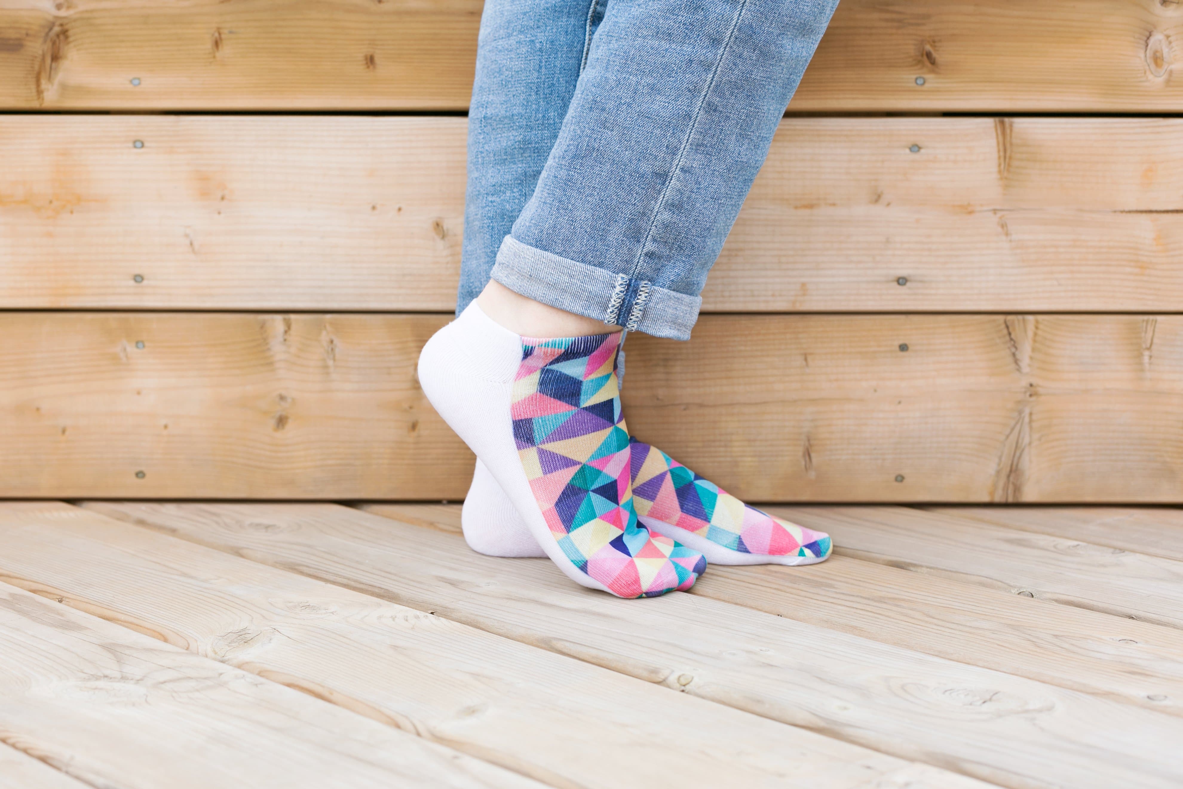 Vibrant Geometric Ankle Socks - Soft and comfortable ankle socks with standout design.
